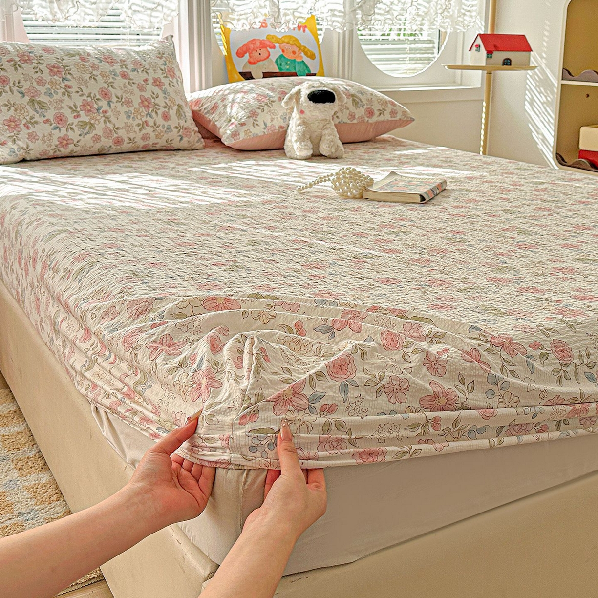 91家纺网 家纺一手货源 找家纺 （总）欧妮家纺 2026新款泡芙棉单床笠-床垫保护套