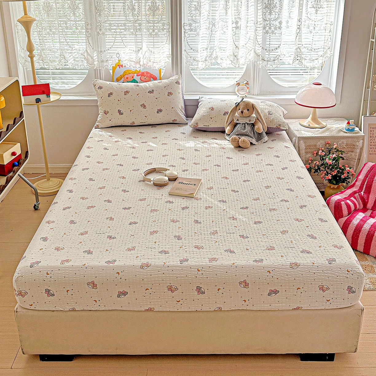 91家纺网 家纺一手货源 找家纺 欧妮家纺 2026新款泡芙棉单床笠-床垫保护套 泡芙-星空