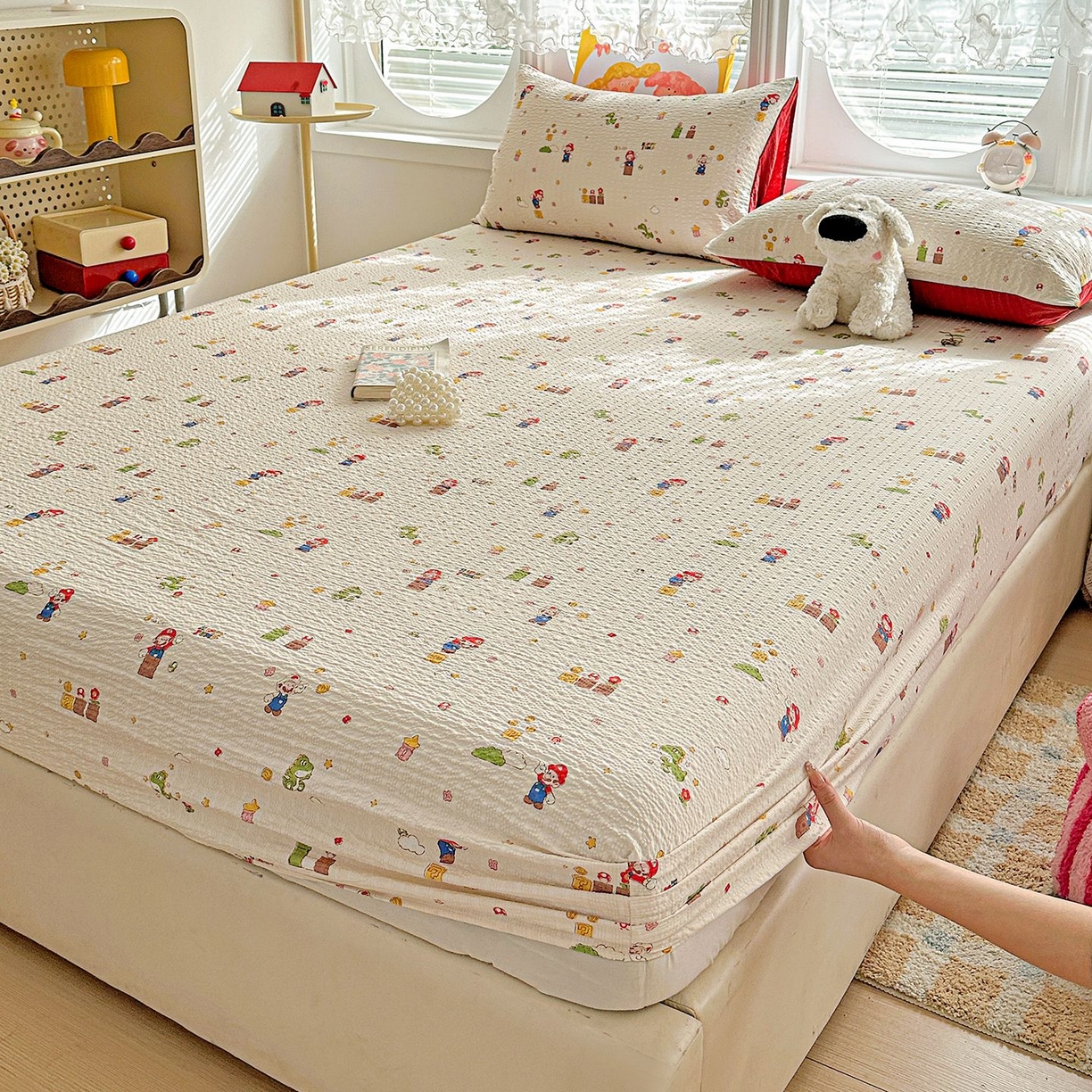 91家纺网 家纺一手货源 找家纺 （总）欧妮家纺 2026新款泡芙棉单床笠-床垫保护套