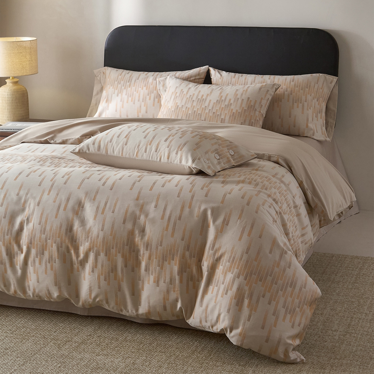 91家纺网 家纺一手货源 找家纺 （总）ONE TWO ONE 121 【会员-20】 【控价商品】【提供买家秀】  2026新款100s50支长绒棉全棉床上用品色织提花四件套纽扣款