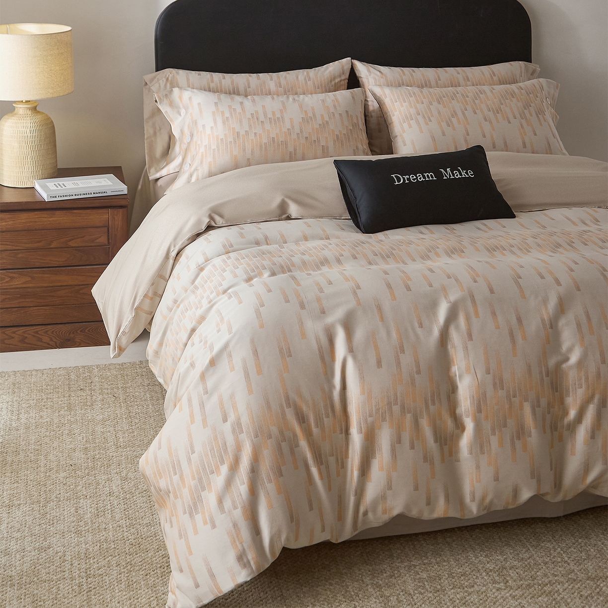 91家纺网 家纺一手货源 找家纺 （总）ONE TWO ONE 121 【会员-20】 【控价商品】【提供买家秀】  2026新款100s50支长绒棉全棉床上用品色织提花四件套纽扣款