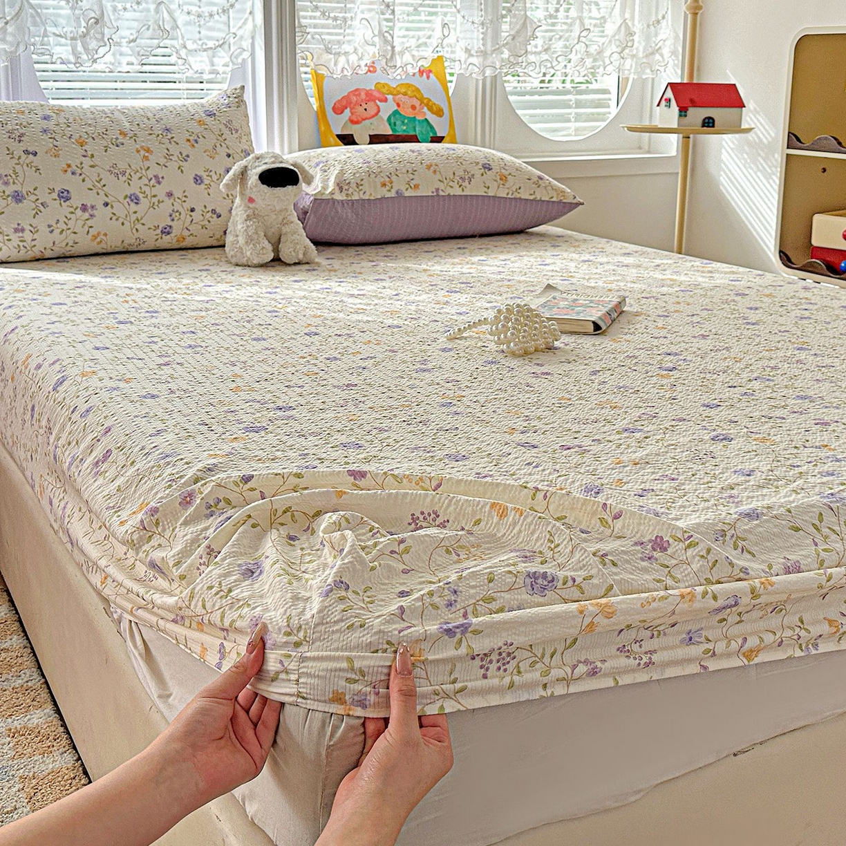 91家纺网 家纺一手货源 找家纺 （总）欧妮家纺 2026新款泡芙棉单床笠-床垫保护套