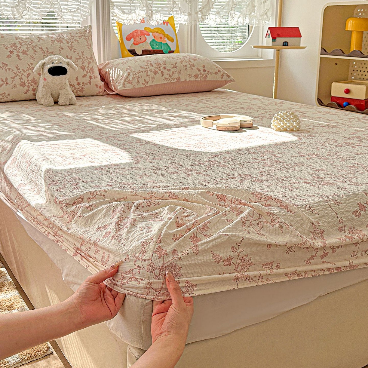 91家纺网 家纺一手货源 找家纺 （总）欧妮家纺 2026新款泡芙棉单床笠-床垫保护套