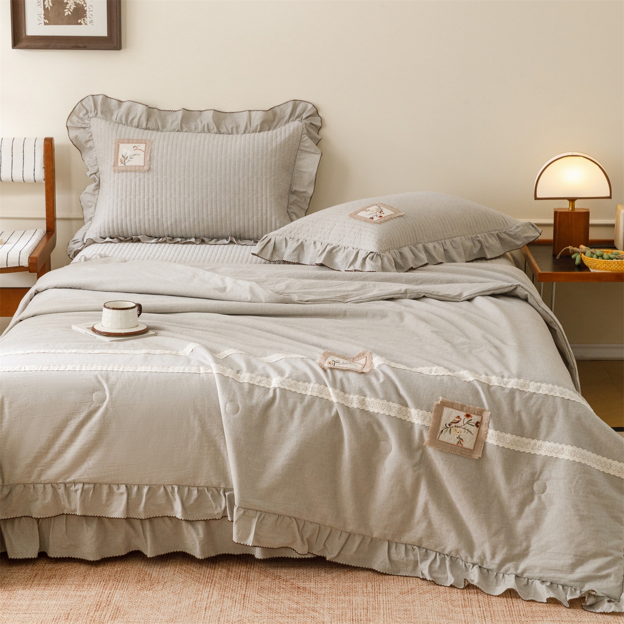 91家纺网 家纺一手货源 找家纺 （总）瑞米家居 2025新款棉麻床盖四件套