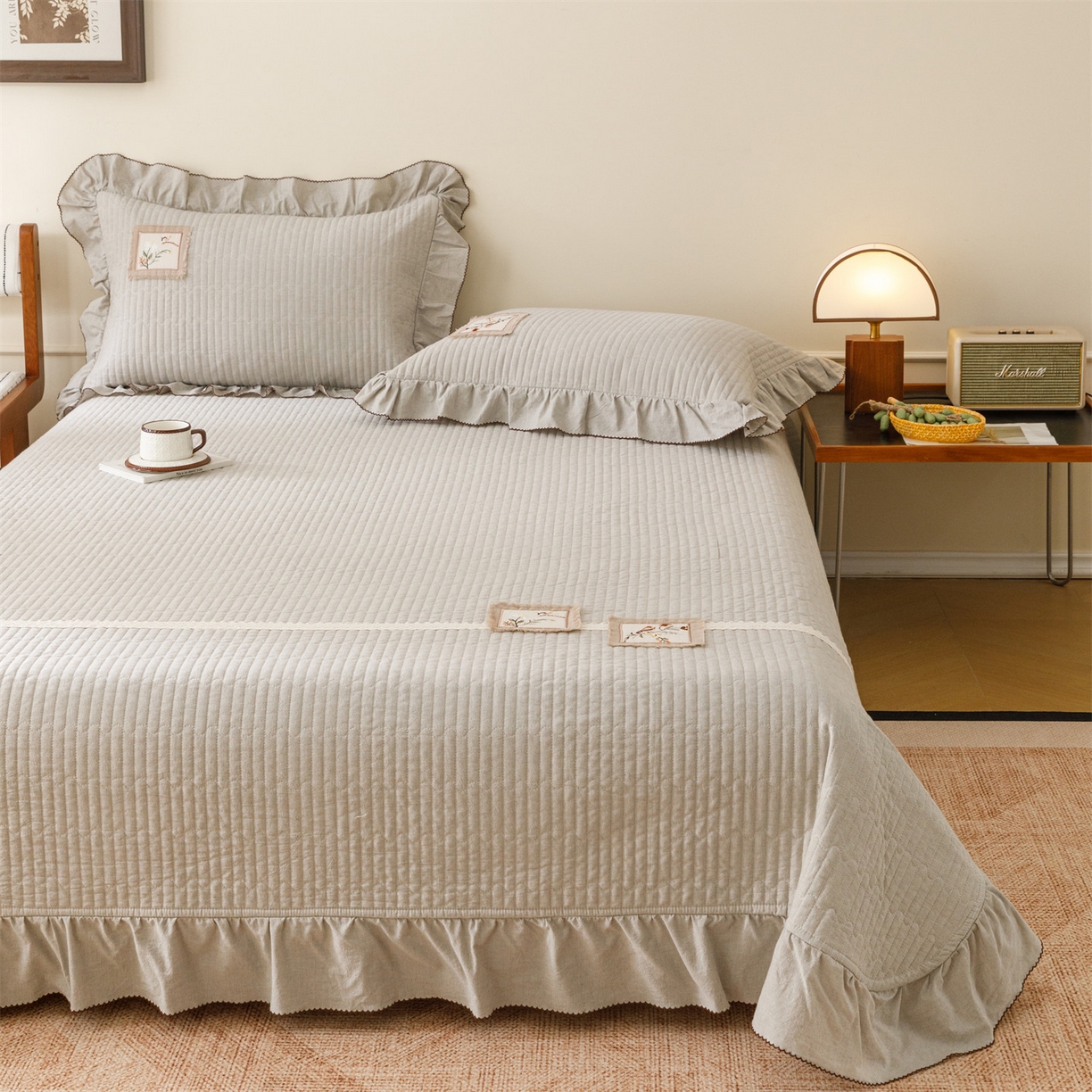 91家纺网 家纺一手货源 找家纺 （总）瑞米家居 2026新款棉麻床盖夏被四件-森羽