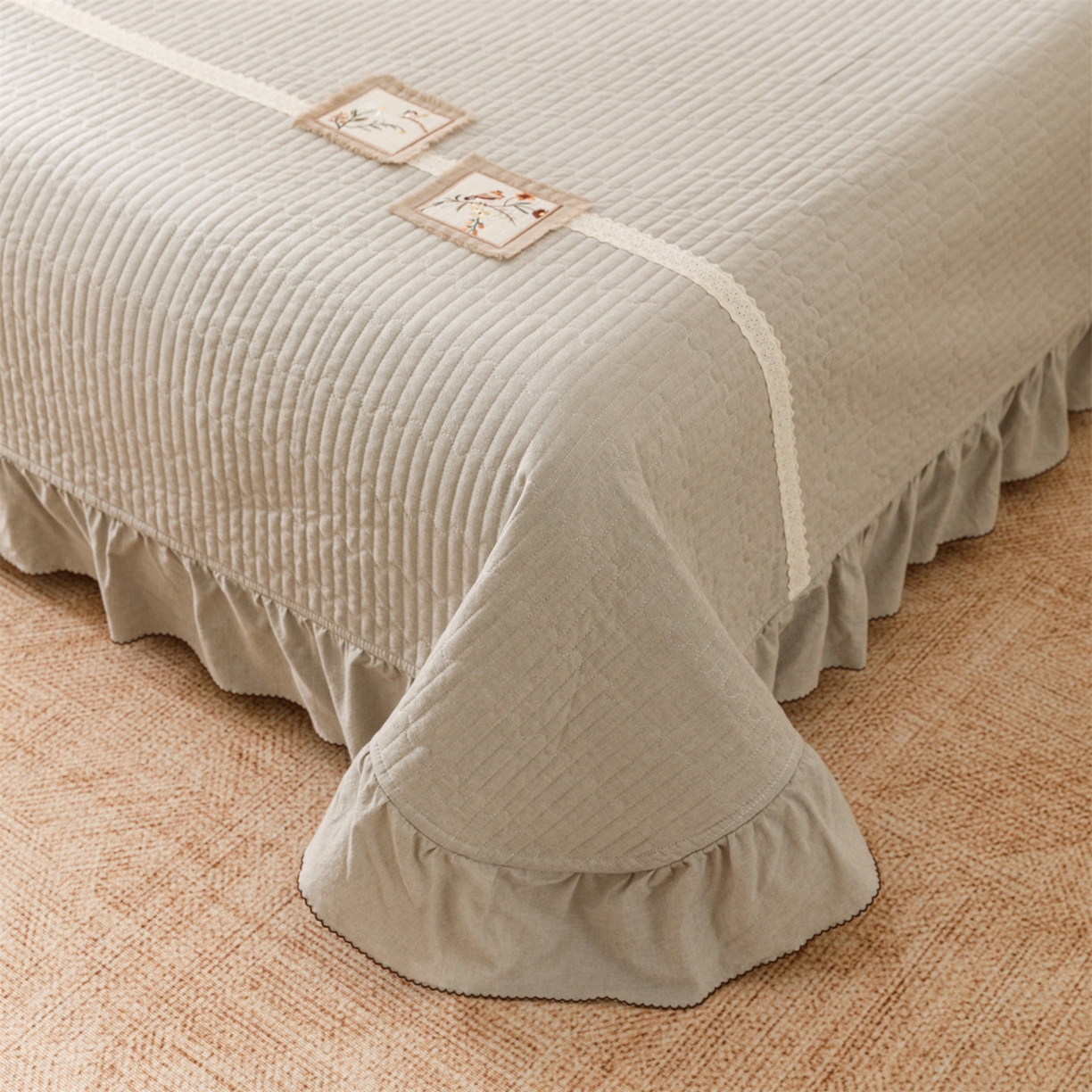 91家纺网 家纺一手货源 找家纺 （总）瑞米家居 2026新款棉麻床盖夏被四件-森羽