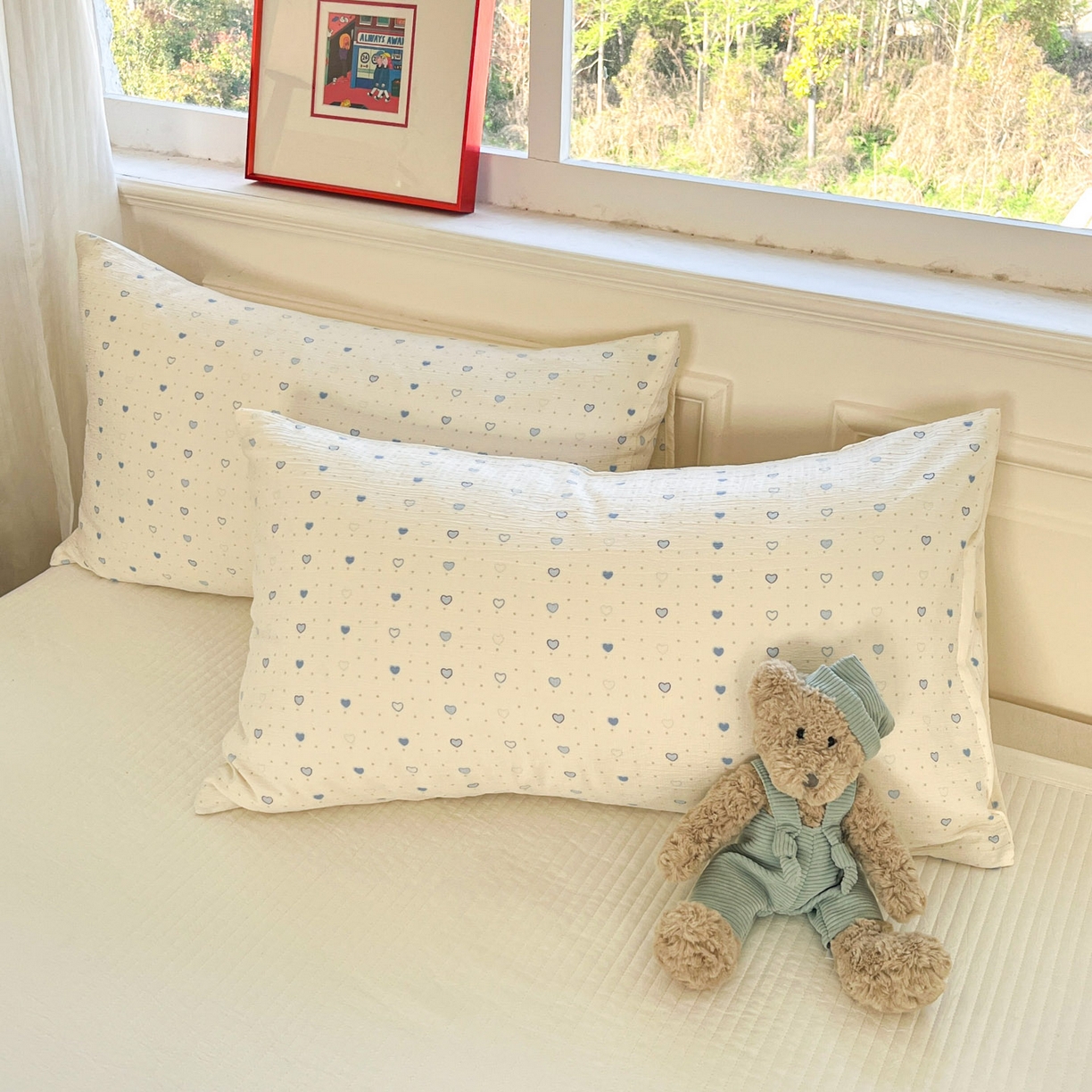 91家纺网 家纺一手货源 找家纺 一加一 2026新款皱皱纱绣花三角针大豆夏被夏凉被空调被三件套 卡皮巴拉