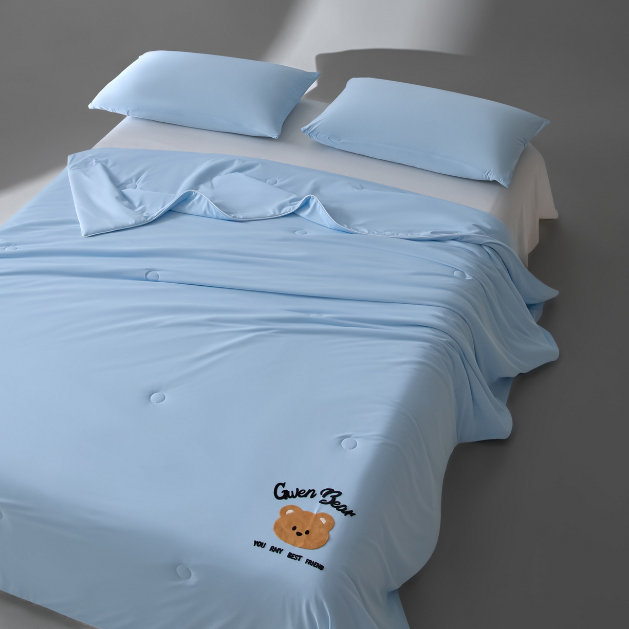 91家纺网 家纺一手货源 找家纺 一加一 2026新款凉感冰皮冰蚕被夏被夏凉被空调被 好朋熊