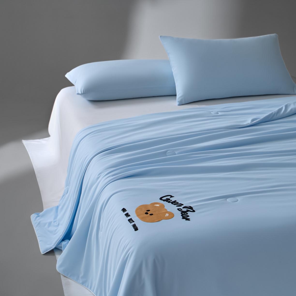 91家纺网 家纺一手货源 找家纺 一加一 2026新款凉感冰皮冰蚕被夏被夏凉被空调被 好朋熊