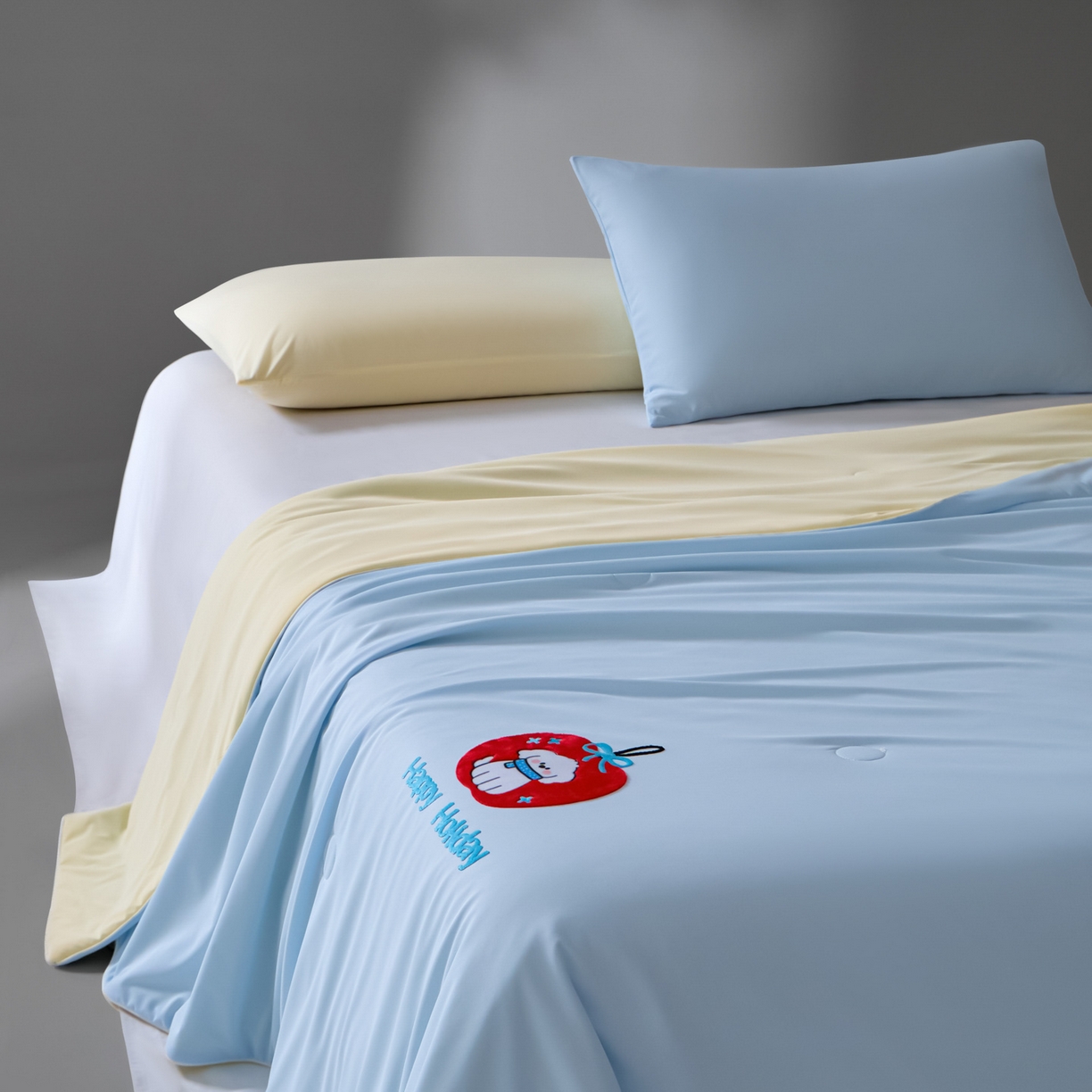 91家纺网 家纺一手货源 找家纺 一加一 2026新款凉感冰皮冰蚕被夏被夏凉被空调被 红果小白