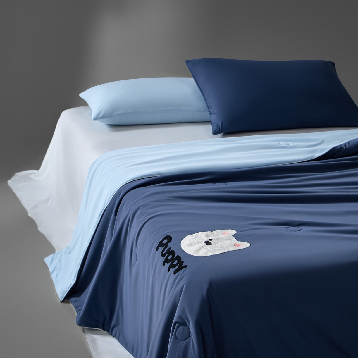 91家纺网 家纺一手货源 找家纺 一加一 2026新款凉感冰皮冰蚕被夏被夏凉被空调被 布丁狗