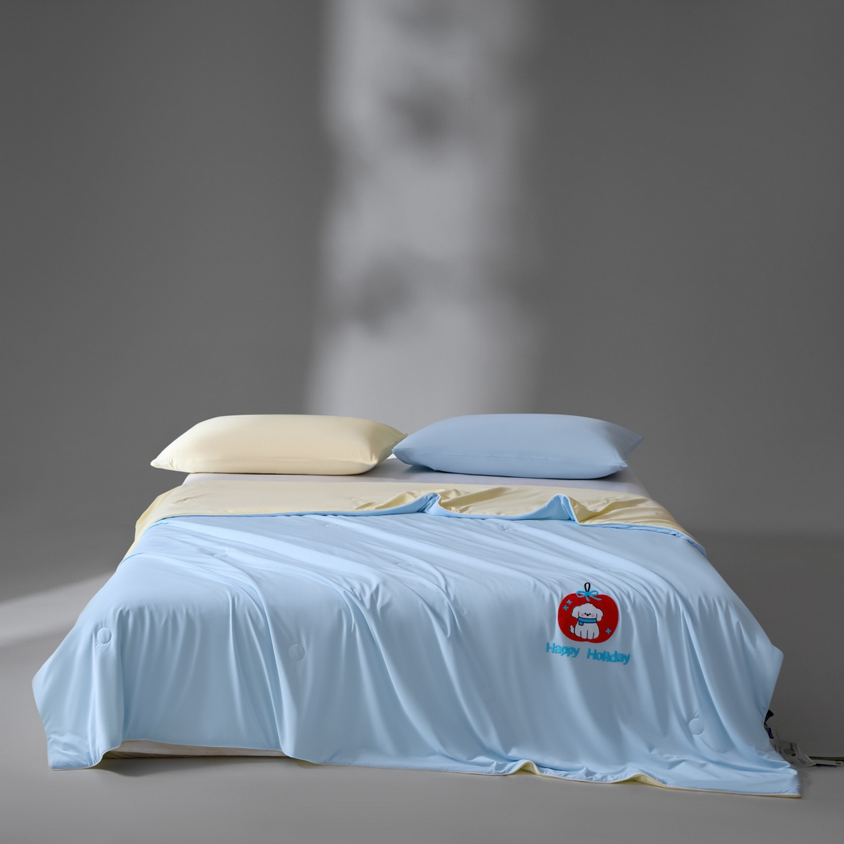 91家纺网 家纺一手货源 找家纺 一加一 2026新款凉感冰皮冰蚕被夏被夏凉被空调被 红果小白