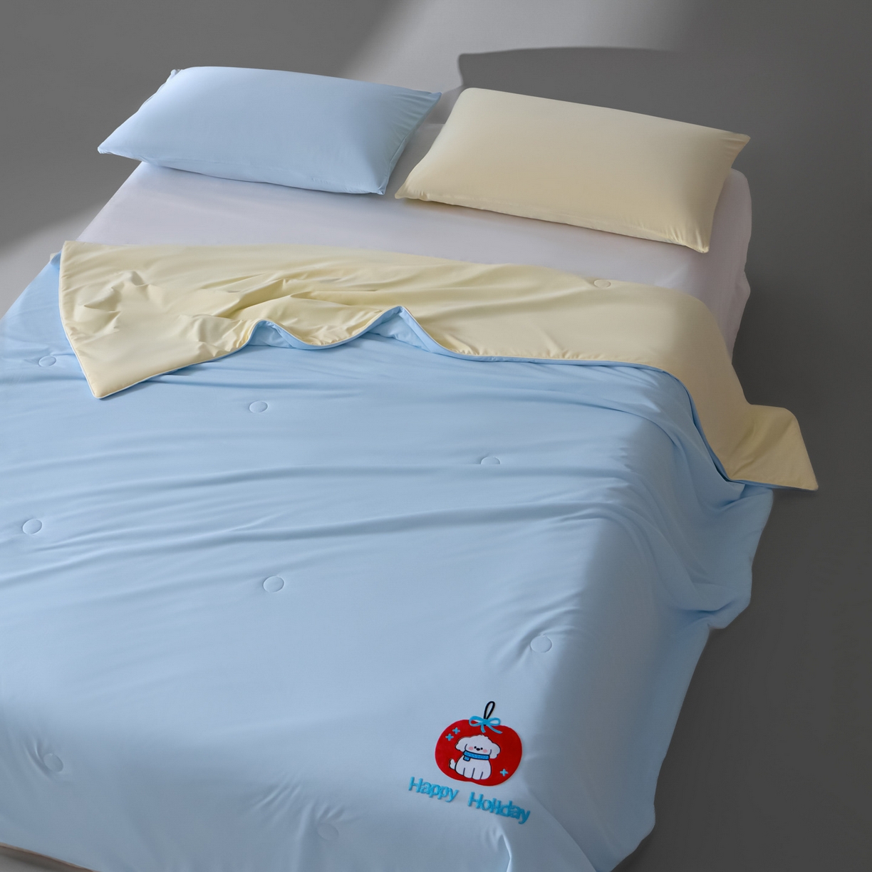 91家纺网 家纺一手货源 找家纺 一加一 2026新款凉感冰皮冰蚕被夏被夏凉被空调被 红果小白