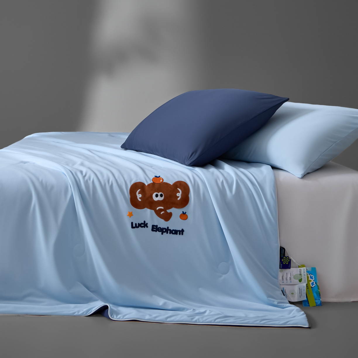 91家纺网 家纺一手货源 找家纺 一加一 2026新款凉感冰皮冰蚕被夏被夏凉被空调被 柿柿如意象