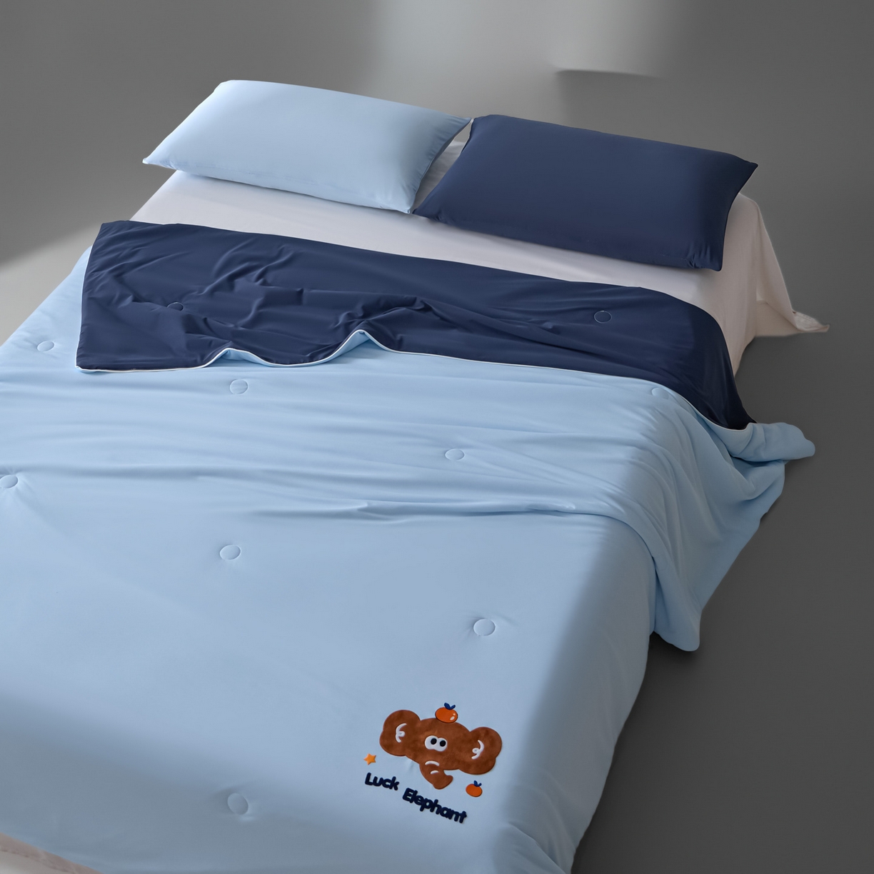 91家纺网 家纺一手货源 找家纺 一加一 2026新款凉感冰皮冰蚕被夏被夏凉被空调被 柿柿如意象