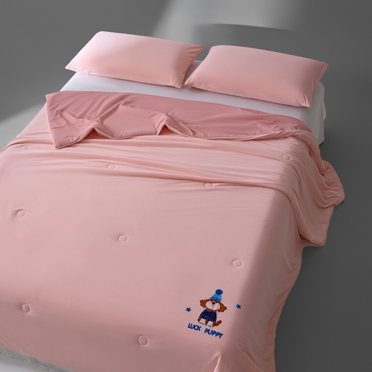 91家纺网 家纺一手货源 找家纺 一加一 2026新款凉感冰皮冰蚕被夏被夏凉被空调被 蓝裳福仔