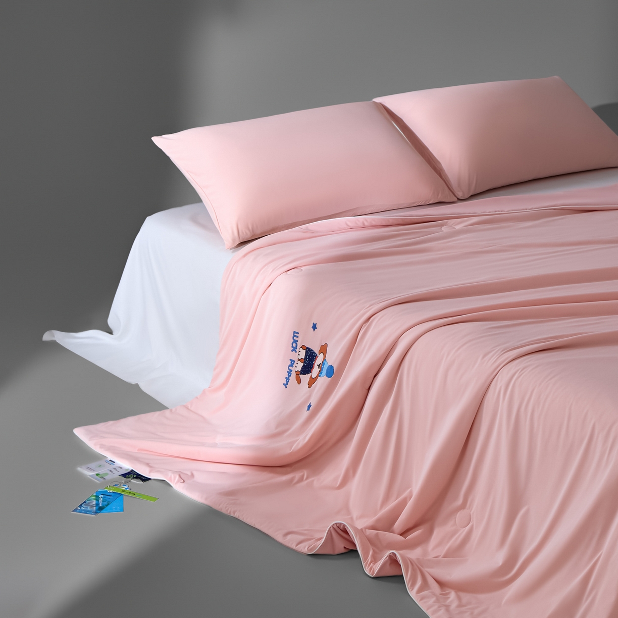 91家纺网 家纺一手货源 找家纺 一加一 2026新款凉感冰皮冰蚕被夏被夏凉被空调被 蓝裳福仔