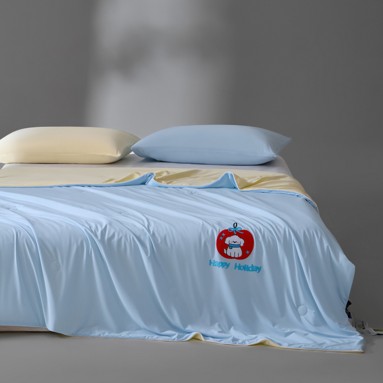 91家纺网 家纺一手货源 找家纺 一加一 2026新款凉感冰皮冰蚕被夏被夏凉被空调被 红果小白