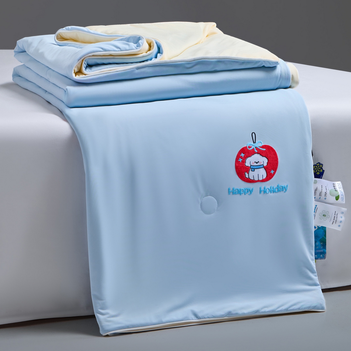 一加一 2026新款凉感冰皮冰蚕被夏被夏凉被空调被 红果小白