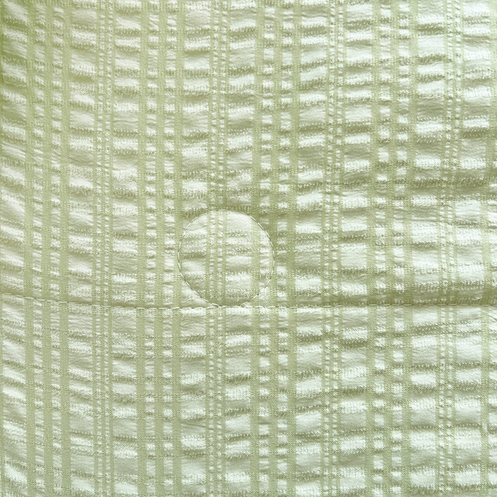 91家纺网 家纺一手货源 找家纺 仟网汇 2026新款赫本纯色泡泡纱花边款夏被夏凉被空调被四件套 芥末绿