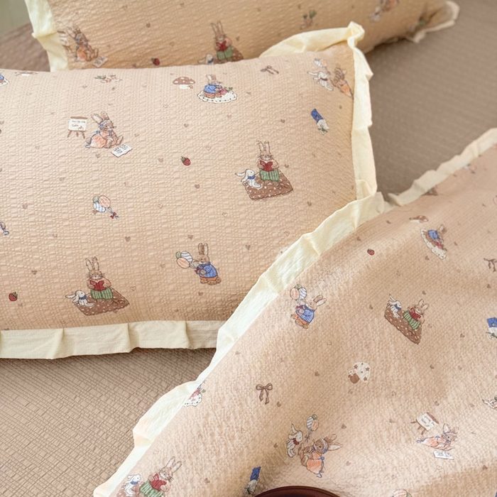 91家纺网 家纺一手货源 找家纺 （总）迪梦姿家纺 2026新款泡芙纱花边款夏被四件套-款式二