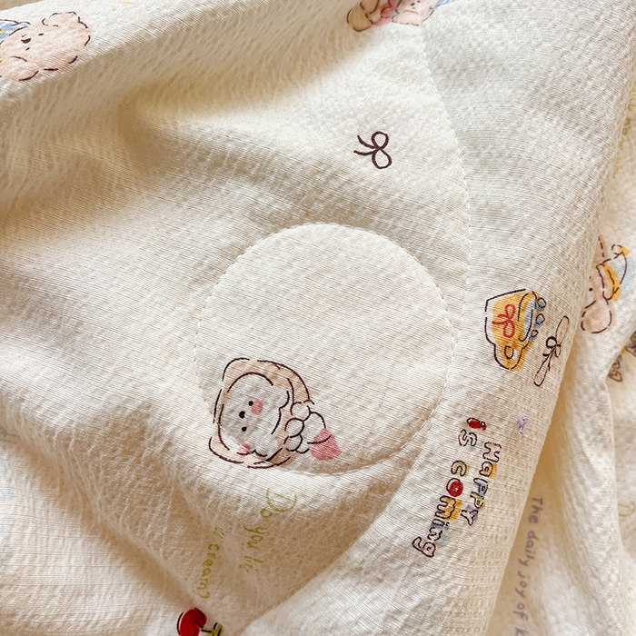 91家纺网 家纺一手货源 找家纺 （总）仟网汇 2026新款彩色花边木棉皱皱纱夏被夏凉被空调被四件套