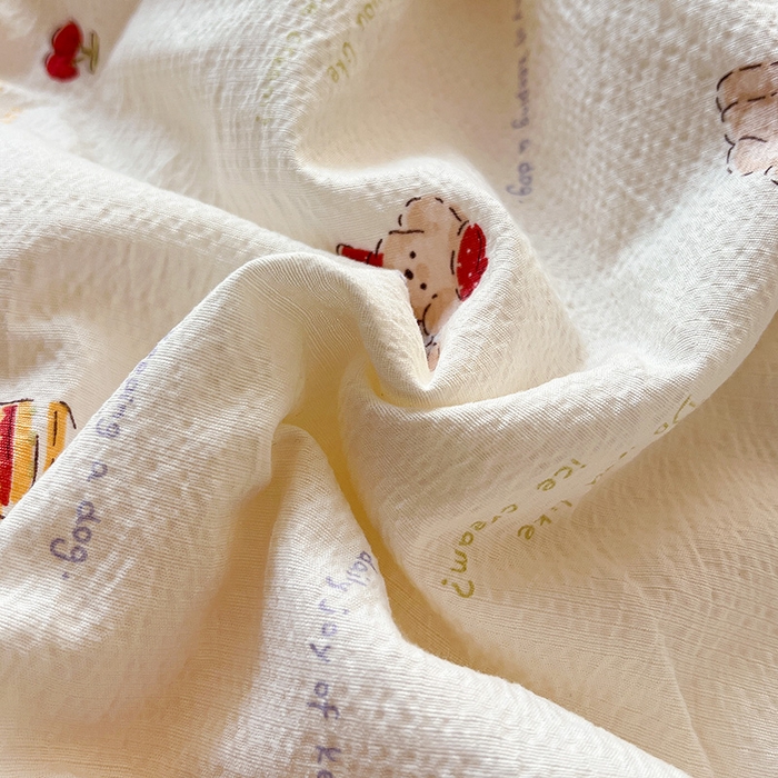 91家纺网 家纺一手货源 找家纺 仟网汇 2026新款彩色花边木棉皱皱纱夏被夏凉被空调被四件套 阿吉豆