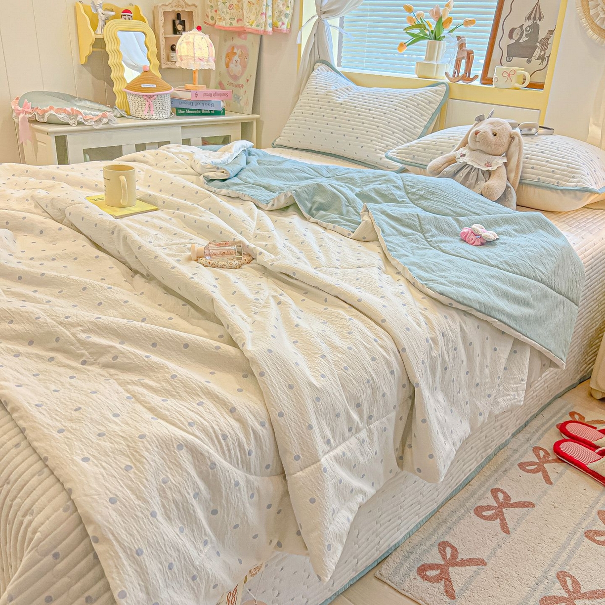 91家纺网 家纺一手货源 找家纺 （总）欧妮家纺 2026新款A类云感双层纱夏被单床盖