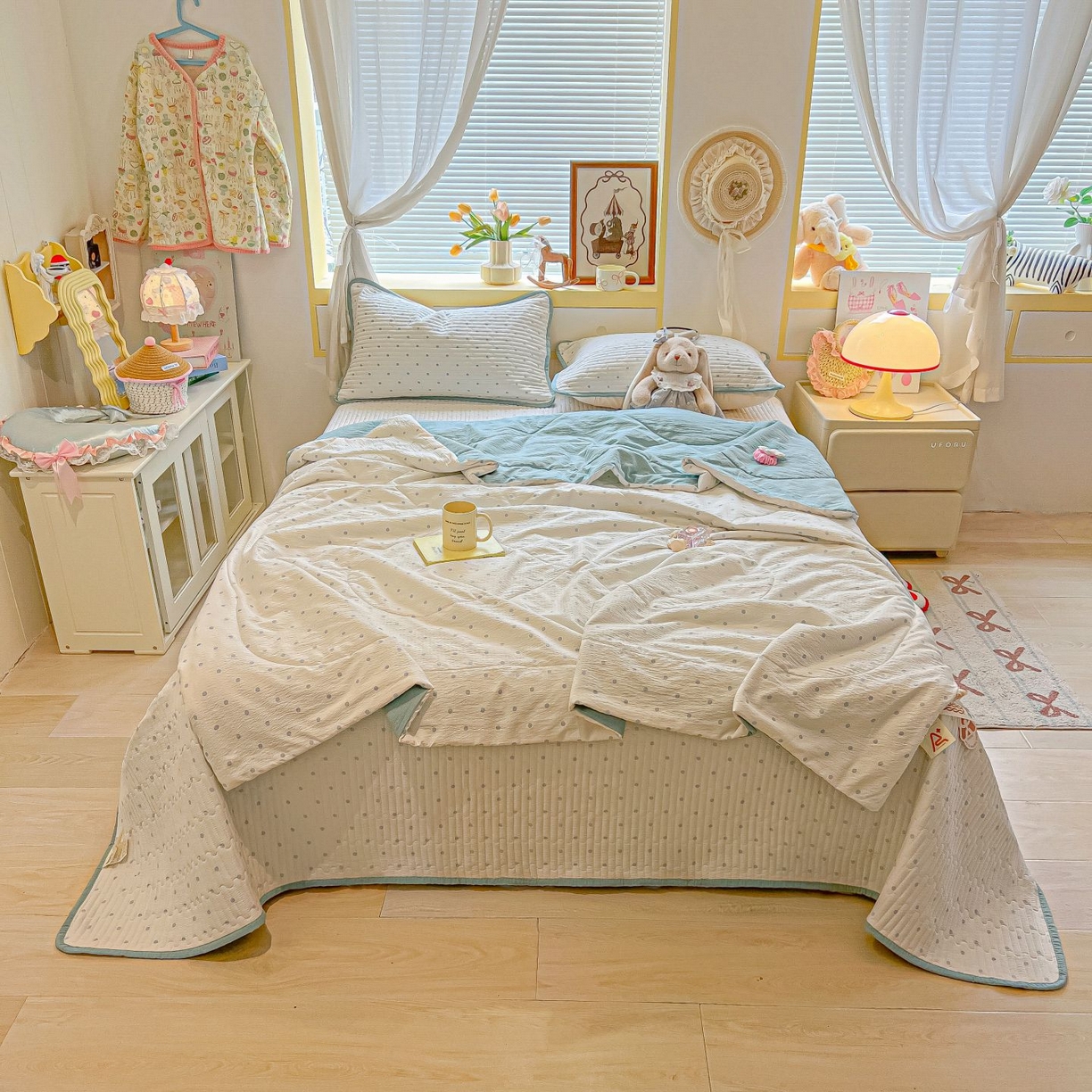 91家纺网 家纺一手货源 找家纺 （总）欧妮家纺 2026新款A类云感双层纱夏被单床盖