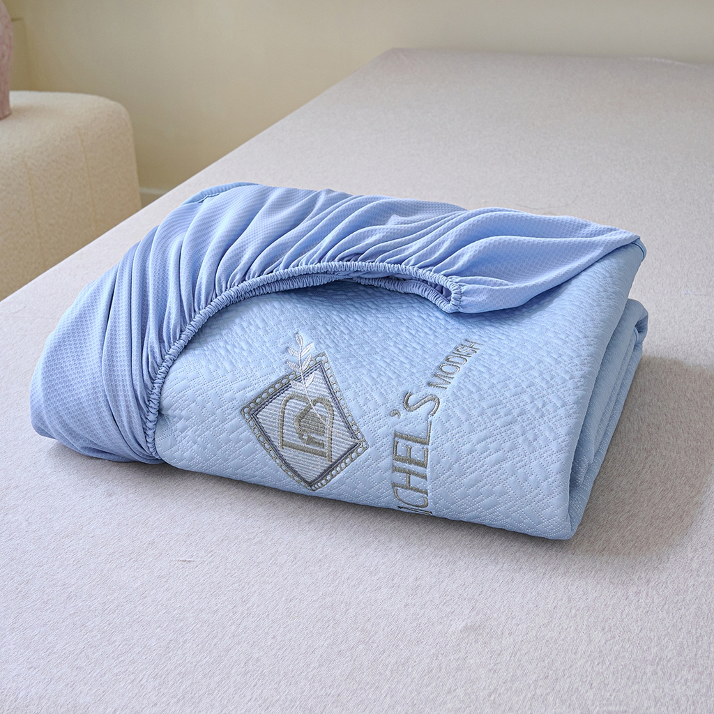 91家纺网 家纺一手货源 找家纺 欧妮家纺 2026新款A类凉感豆豆席席子凉席-床笠款 床笠款-乐享生活蓝