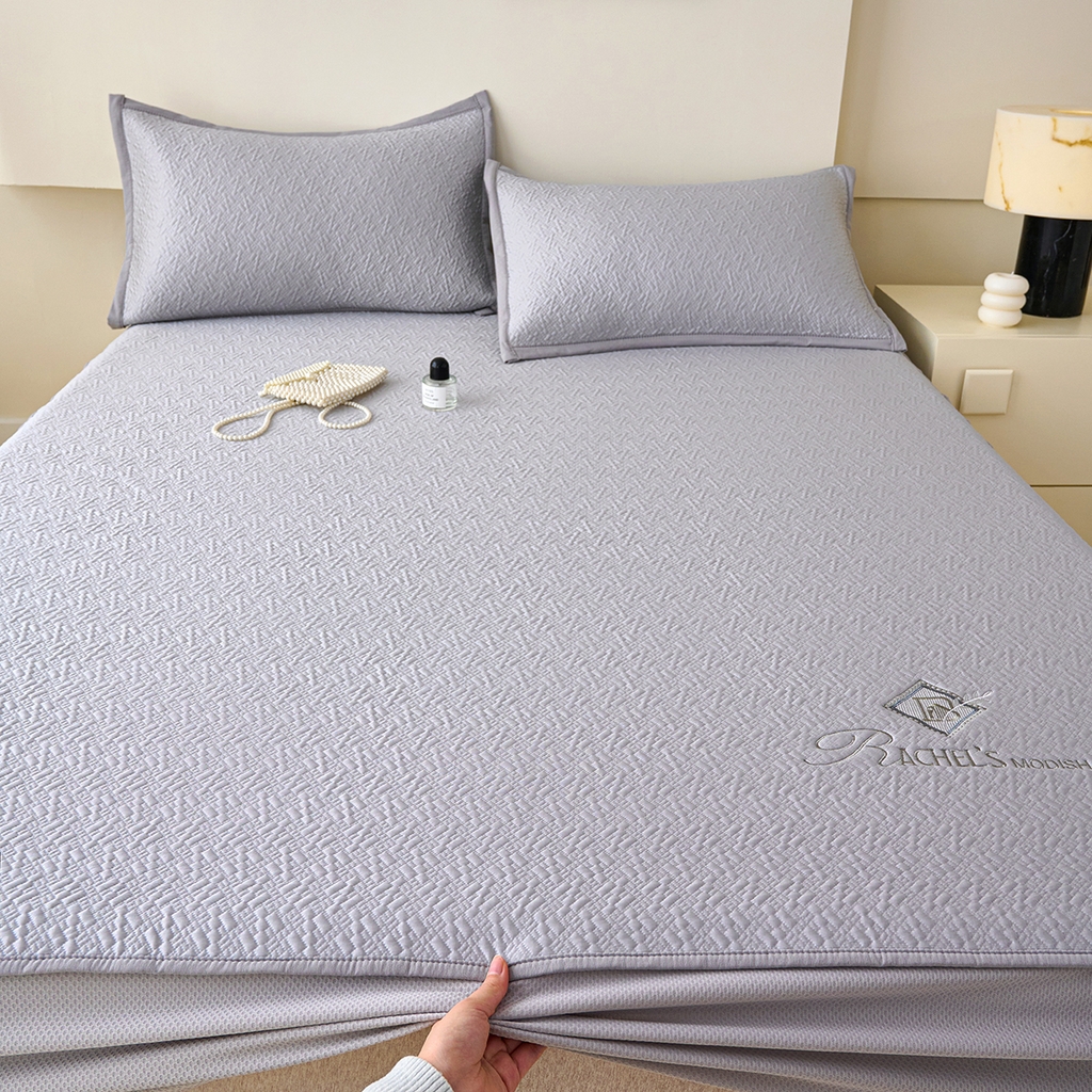 91家纺网 家纺一手货源 找家纺 欧妮家纺 2026新款A类凉感豆豆席席子凉席-床笠款 床笠款-乐享生活灰