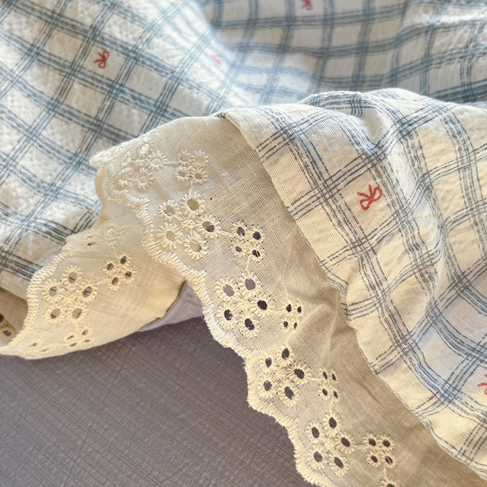 91家纺网 家纺一手货源 找家纺 仟网汇 2026新款彩色花边木棉皱皱纱夏被夏凉被空调被四件套 甜心格格