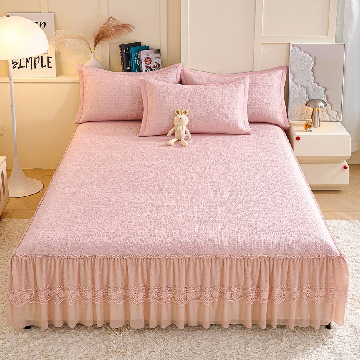 （总）欧妮家纺 2026新款A类凉感豆豆席床裙款空调凉席-席子