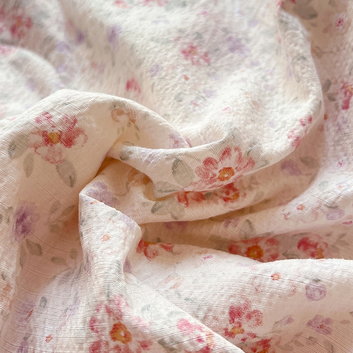 91家纺网 家纺一手货源 找家纺 仟网汇 2026新款彩色花边木棉皱皱纱夏被夏凉被空调被四件套 樱花季