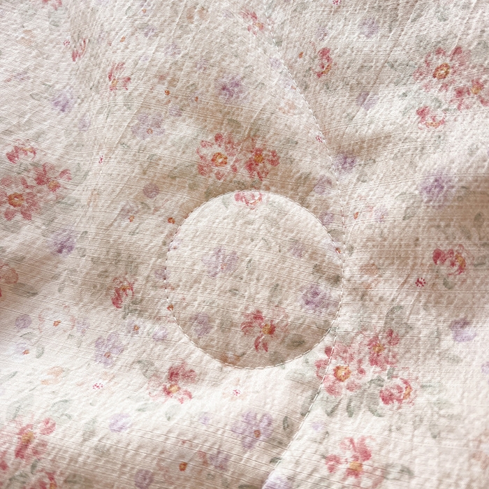 91家纺网 家纺一手货源 找家纺 仟网汇 2026新款彩色花边木棉皱皱纱夏被夏凉被空调被四件套 樱花季