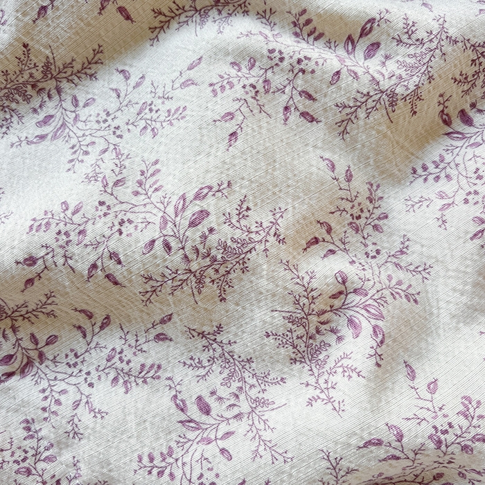 91家纺网 家纺一手货源 找家纺 仟网汇 2026新款彩色花边木棉皱皱纱夏被夏凉被空调被四件套 紫烟