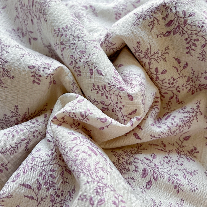 91家纺网 家纺一手货源 找家纺 仟网汇 2026新款彩色花边木棉皱皱纱夏被夏凉被空调被四件套 紫烟