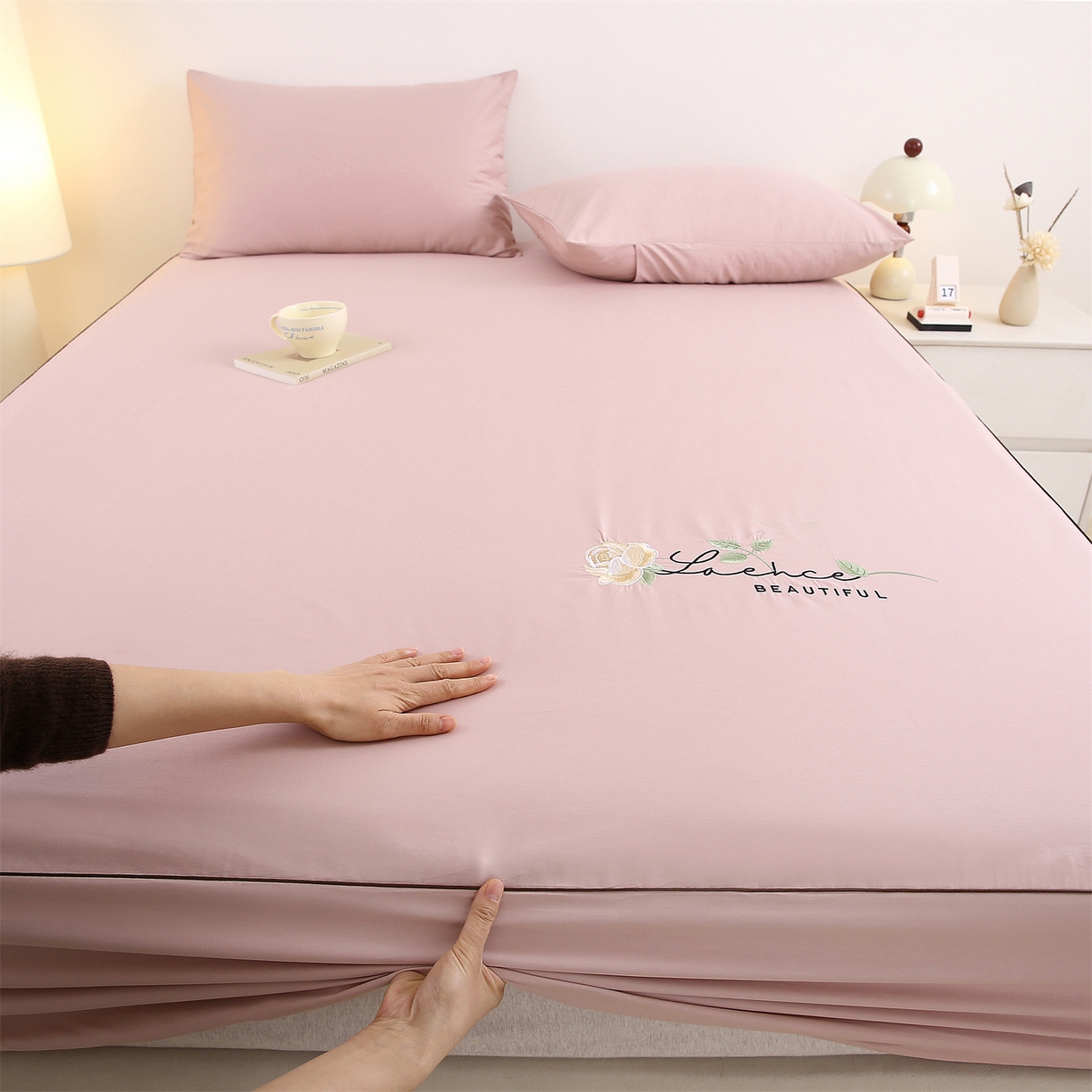 91家纺网 家纺一手货源 找家纺 （总）欧妮家纺 2026新款全棉纯棉斜纹刺绣单床笠三件套