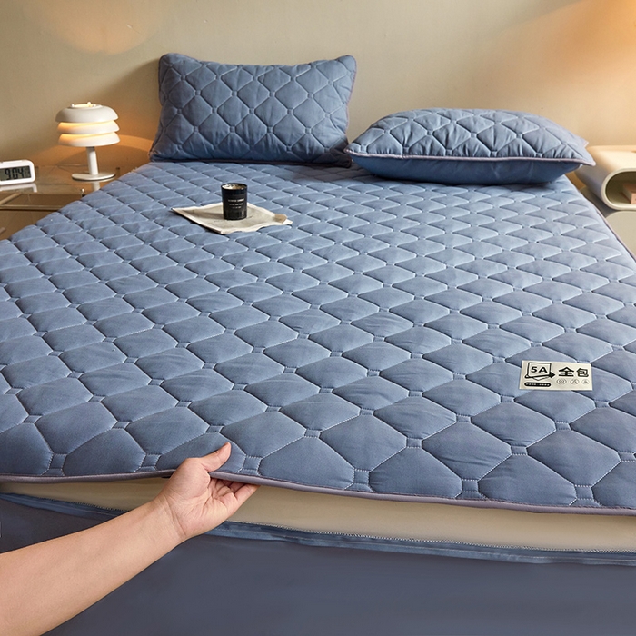 91家纺网 家纺一手货源 找家纺 （总）欧妮家纺 2026新款六面全包夹棉床笠-席梦思保护套