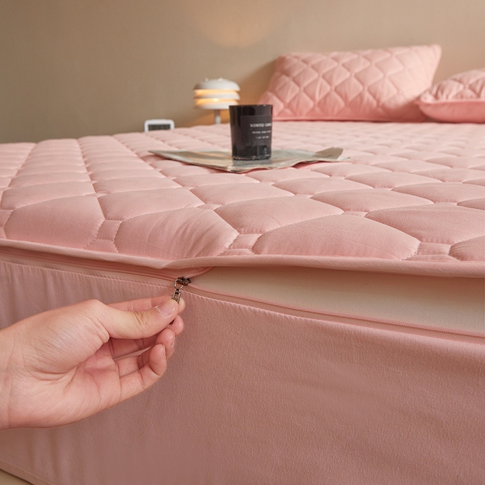 91家纺网 家纺一手货源 找家纺 （总）欧妮家纺 2026新款六面全包夹棉床笠-席梦思保护套