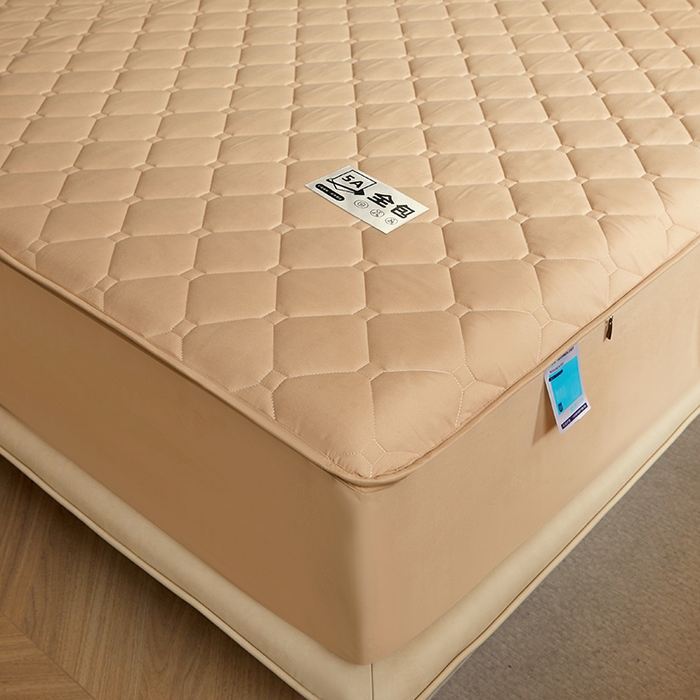 91家纺网 家纺一手货源 找家纺 欧妮家纺 2026新款六面全包夹棉床笠-席梦思保护套 六面全包-卡其色