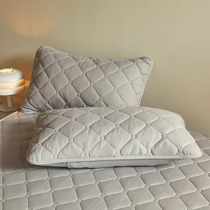 91家纺网 家纺一手货源 找家纺 欧妮家纺 2026新款六面全包夹棉床笠-席梦思保护套 六面全包-烟灰