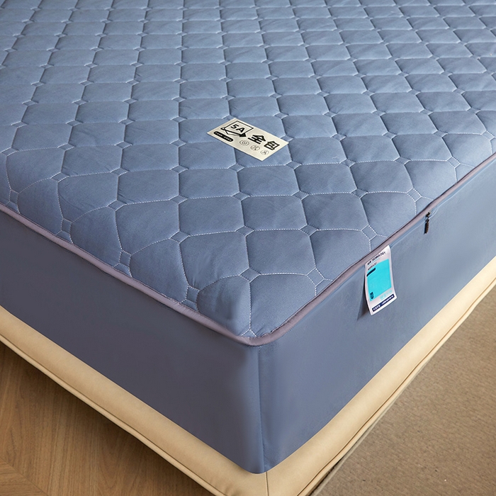 91家纺网 家纺一手货源 找家纺 欧妮家纺 2026新款六面全包夹棉床笠-席梦思保护套 六面全包-蓝色