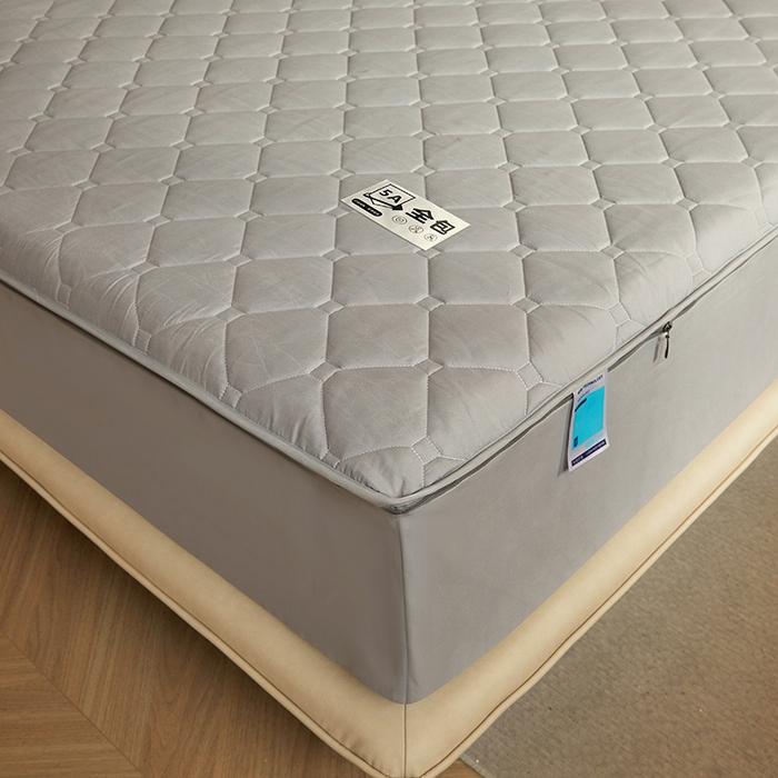 91家纺网 家纺一手货源 找家纺 欧妮家纺 2026新款六面全包夹棉床笠-席梦思保护套 六面全包-烟灰