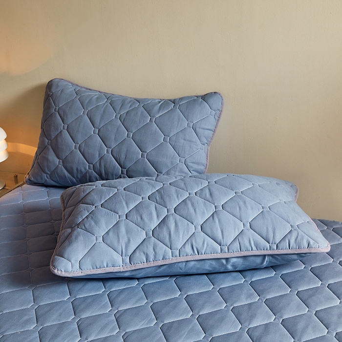 91家纺网 家纺一手货源 找家纺 欧妮家纺 2026新款六面全包夹棉床笠-席梦思保护套 六面全包-蓝色