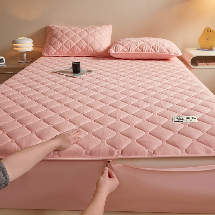 91家纺网 家纺一手货源 找家纺 （总）欧妮家纺 2026新款六面全包夹棉床笠-席梦思保护套