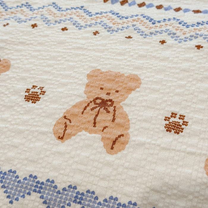 91家纺网 家纺一手货源 找家纺 仟网汇 2026新款法式花边泡芙纱四件套 笨笨熊