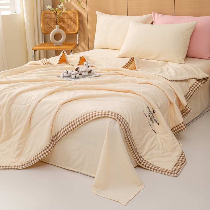 91家纺网 家纺一手货源 找家纺 （总）云玲时尚 2026新款水洗棉100%新疆棉花纯色夏被夏凉被空调被