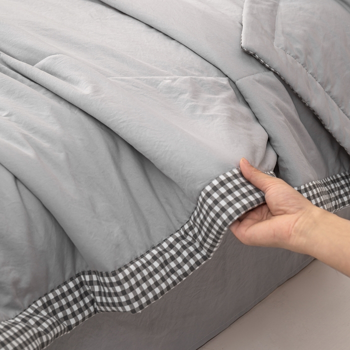 91家纺网 家纺一手货源 找家纺 云玲时尚 2026新款水洗棉100%新疆棉花纯色夏被夏凉被空调被 绅士灰