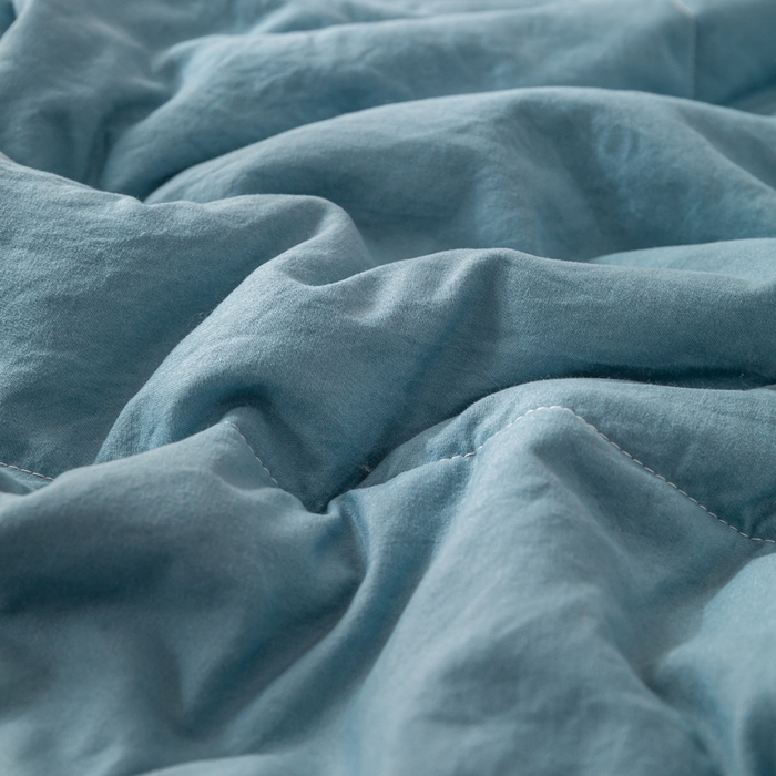 91家纺网 家纺一手货源 找家纺 云玲时尚 2026新款水洗棉100%新疆棉花纯色夏被夏凉被空调被 深睡蓝
